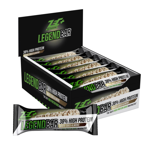 zec+ legend bar Barre protéinée White Chocolate-Coconut Boîte de 12, 840 g