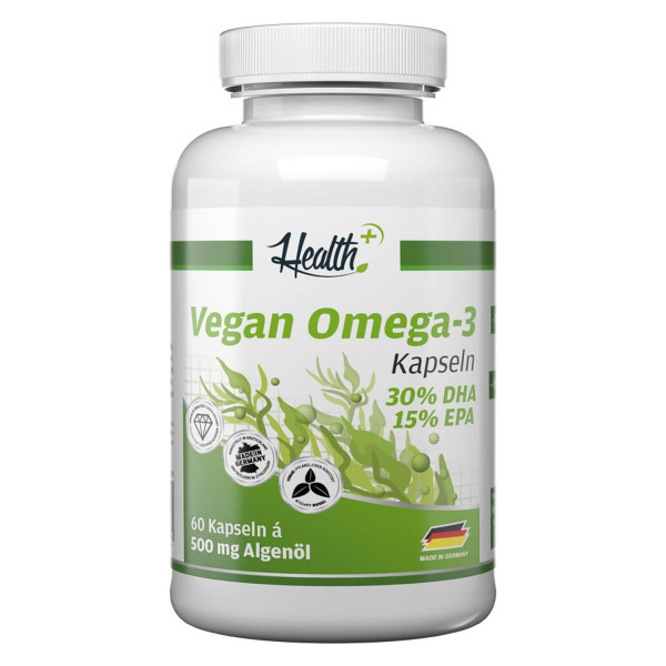 health+ Capsules d'huile d'algues | Vegan Omega 3, 60 capsules