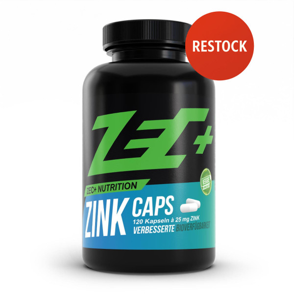 zec+ zink caps bisglycinate de zinc, 120 gélules
